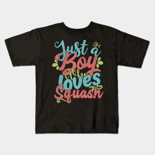 Just A Boy Who Loves Squash Gift graphic Kids T-Shirt